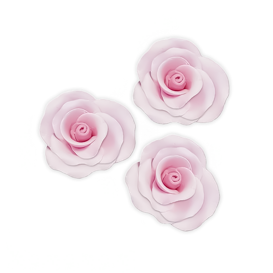 DecoRelief (France) Gumpaste Flowers BIG PINK ROSE - 32 PCS
