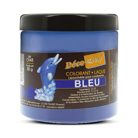 Deco Relief (France) Fat Base Food Colouring Powder BLUE - 80gr