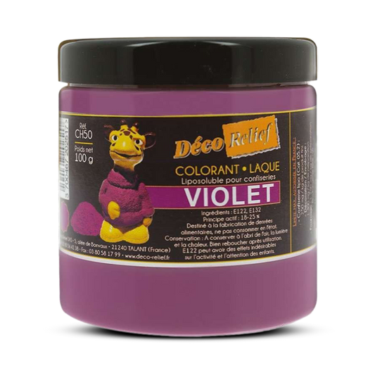Deco Relief (France) Fat Base Food Colouring Powder VIOLET - 100gr