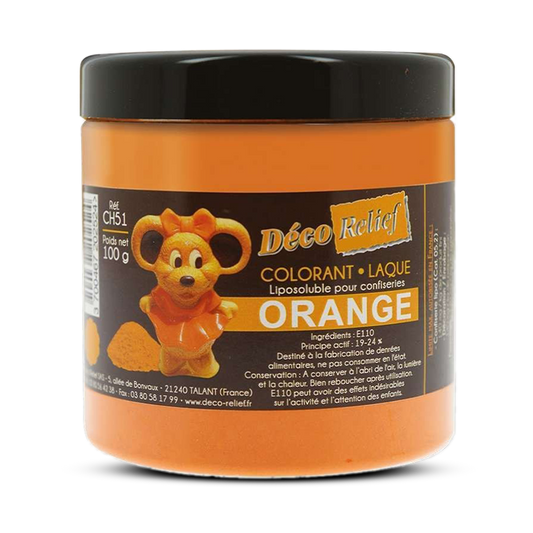 Deco Relief (France) Fat Base Food Coloring Powder ORANGE - 100gr