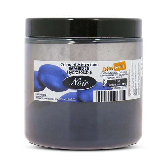 Deco Relief (France) Water Soluble Natural Food Colourant Powder BLACK - 50gr