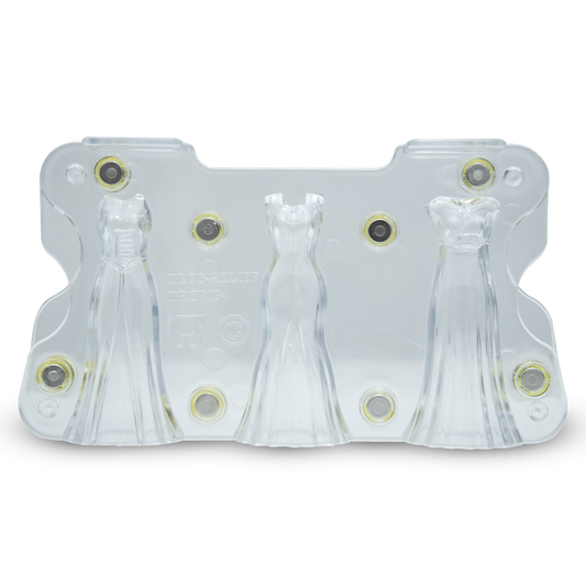 Deco Relief (France) Polycarbonate Flared Dress Chocolate Mold - 3 models