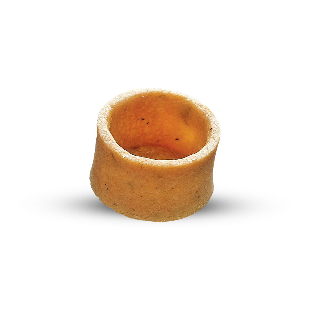 Frozen Savory Round tart shells coated with egg