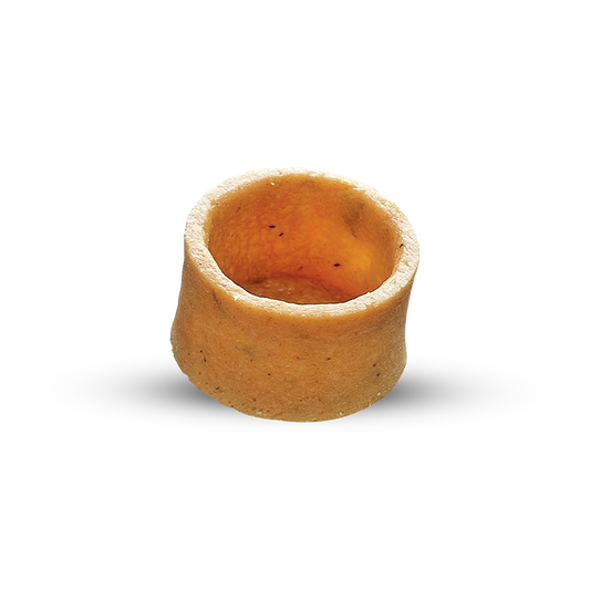 Frozen Savory Round tart shells coated with egg