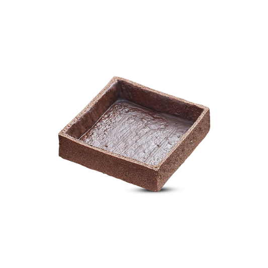 Frozen Chocolate Square tart shells coated with butter - Mini