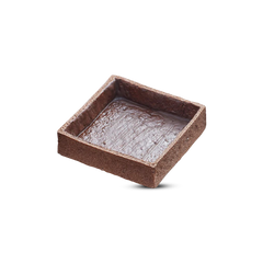 Frozen Chocolate Square tart shells coated with butter - Mini