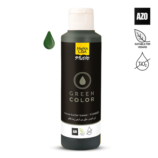 BOTTLE OF Coloured Cocoa Butter GREEN - 245gr