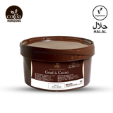 Container of cacao powder with Cooca Horizons branding on a white background