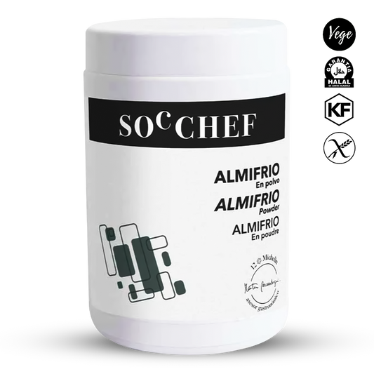 White container with black text and logos on a white background