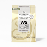 Callebaut Belgium, W2 White Chocolate 28%, 2.5kg callets