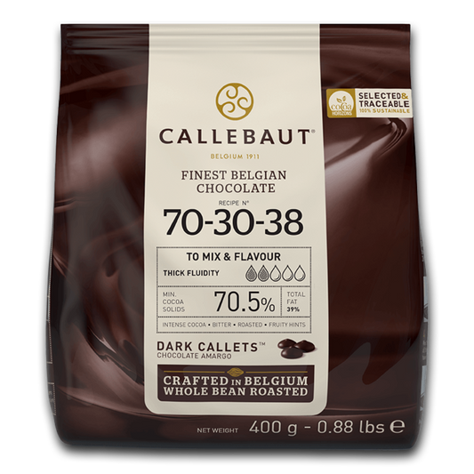 Callebaut Belgium, 70-30-38 Dark Chocolate 70%, 1kg callets