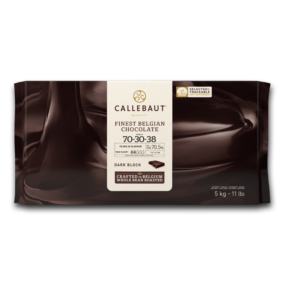 Callebaut Belgium, 70-30-38 Dark Chocolate 70%, 5kg Block