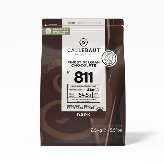 Callebaut Belgium, 811 Dark Chocolate 54.5%, 2.5 kg callets