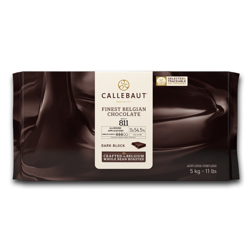 Callebaut Belgium, 811 Dark Chocolate 54.5%, 5kg Block