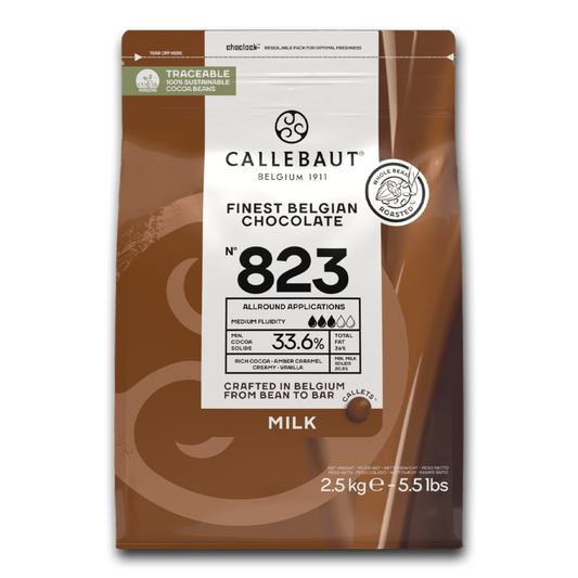 Callebaut Belgium, 823 Milk chocolate, 2.5 kg callets