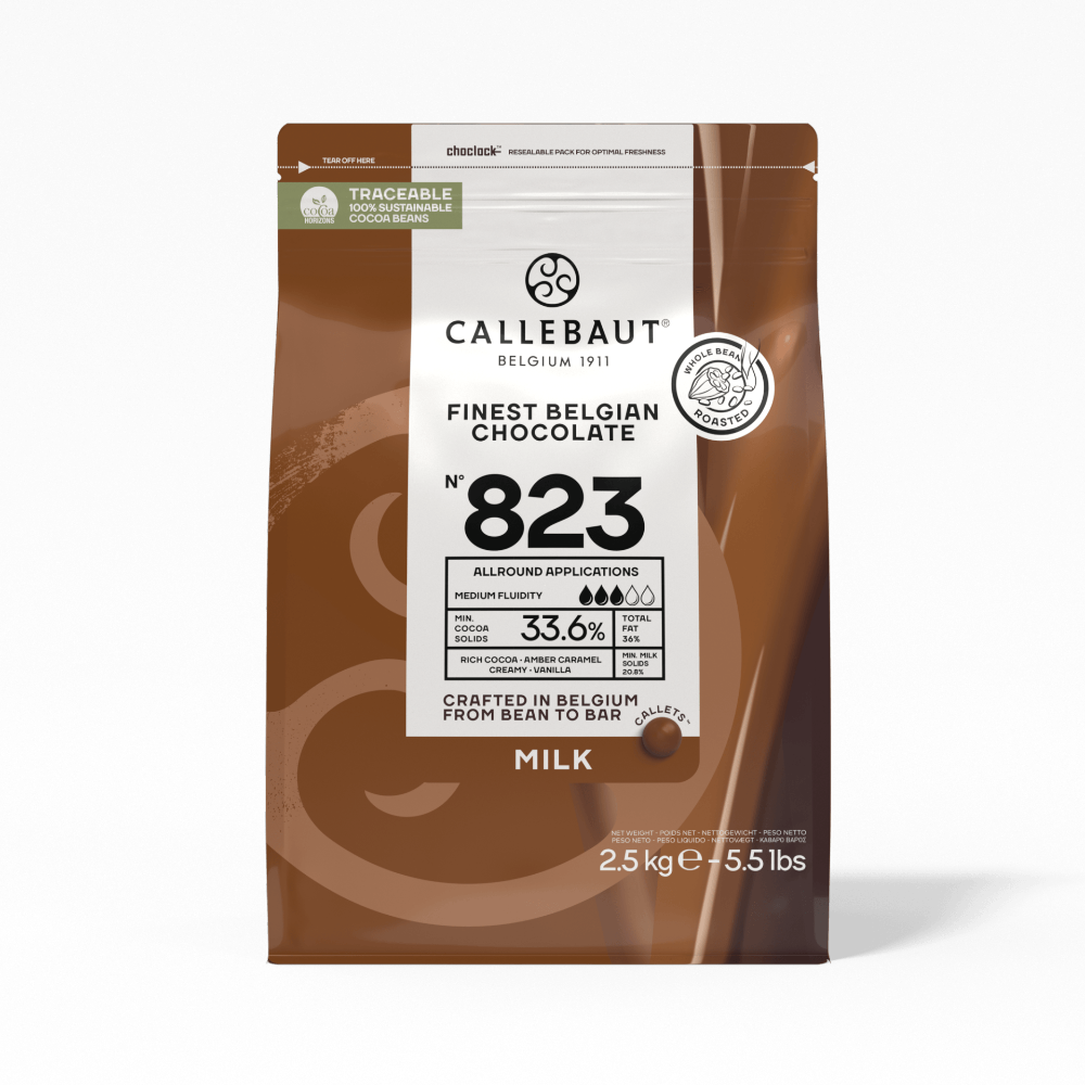 Callebaut Belgium, 823 Milk chocolate, 2.5 kg callets