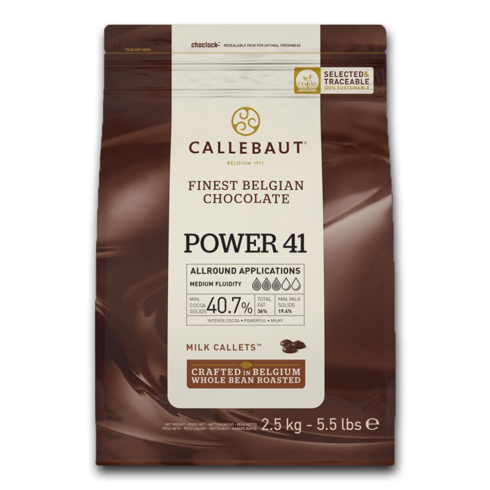 Callebaut Belgium,Milk chocolate, 40.70%, power 41-2.5 kg coins