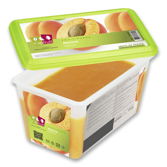 Apricot frozen fruit puree, Capfruit France, 1 Kg Tub