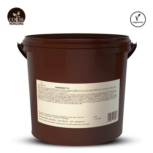 Brown container with label on a white background, featuring 'Cocoa Horizons' logo.