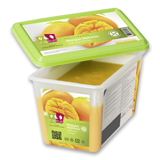 CapFruit (France) , Alphonso Mango Frozen Fruit Puree No Added Sugar - 1kg Tub