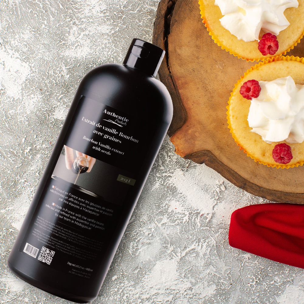 Authentic Product VanillaExtractWithSeeds. Vanilla Extract With Seeds (Concentration: 100g/L) - 1000ml Desserts
