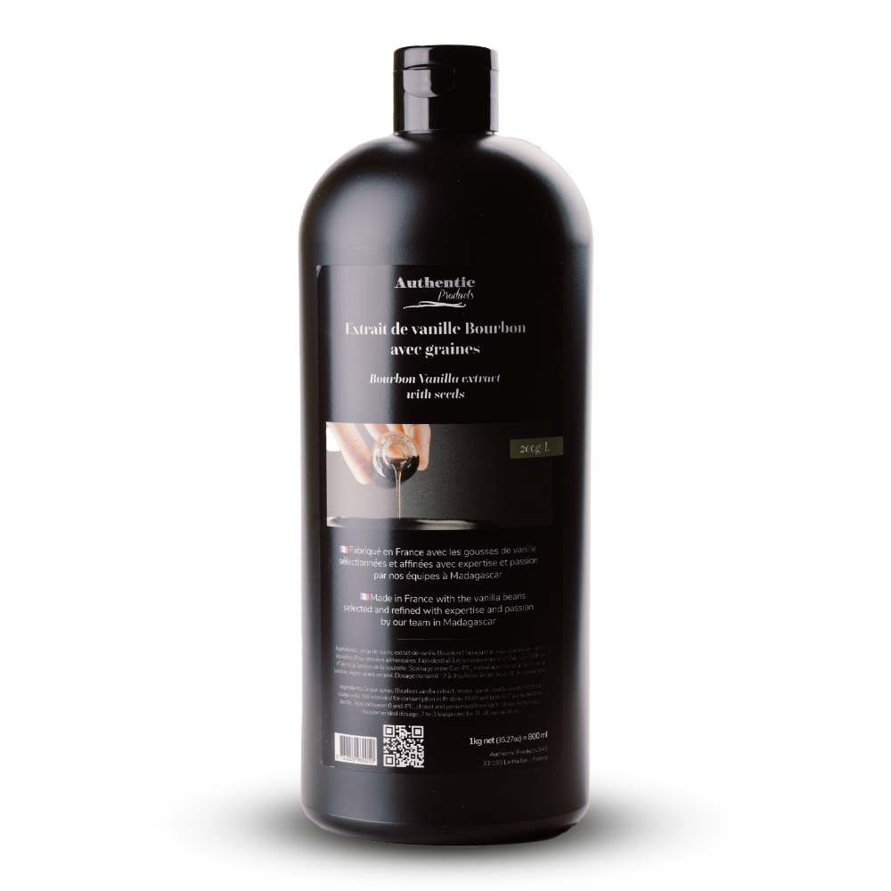Authentic Product VanillaExtractWithSeeds. Vanilla Extract With Seeds (Concentration: 100g/L) - 1000ml
