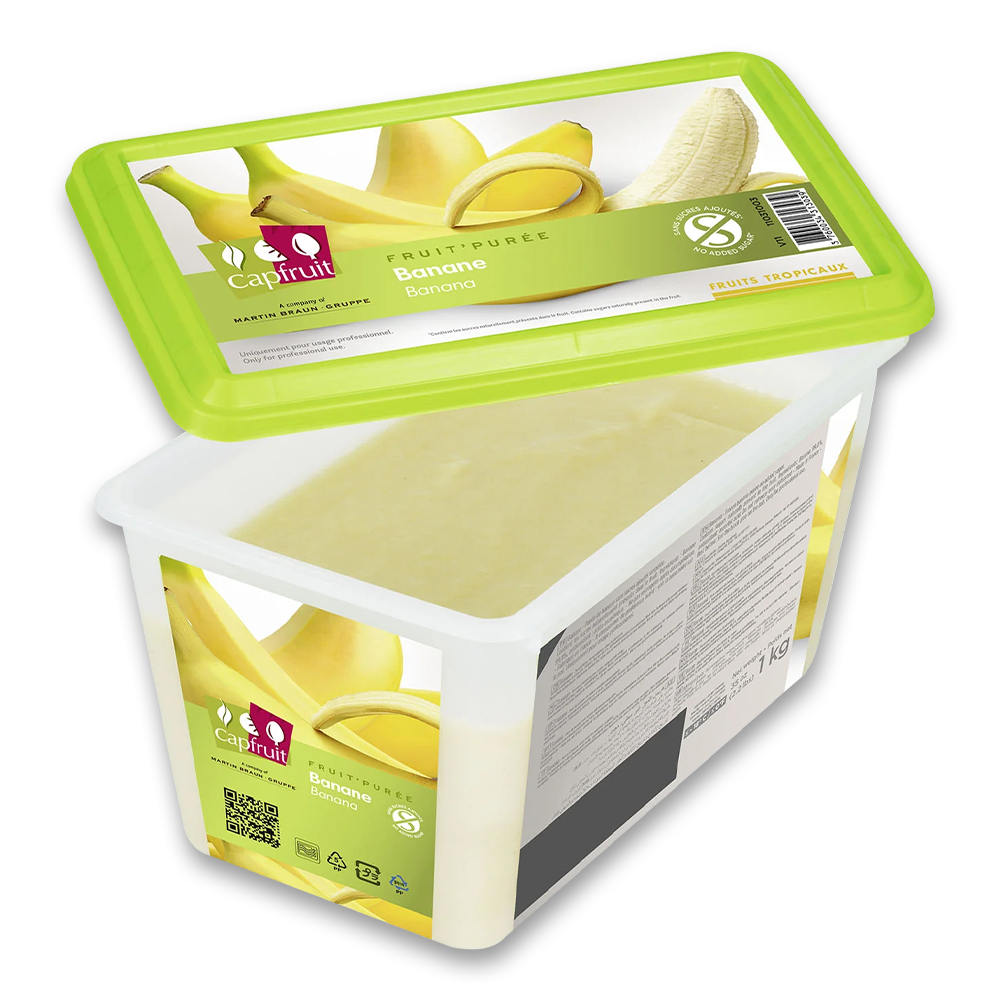 Capfruit (France),Banana Frozen Fruit Puree No Added Sugar - 1kg Tub