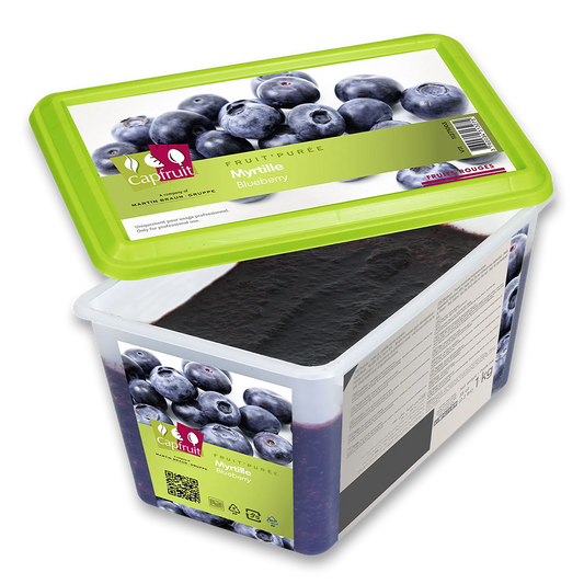 Capfruit France, Blueberry Frozen Fruit Puree With 10% Added Sugar - 1kg Tub