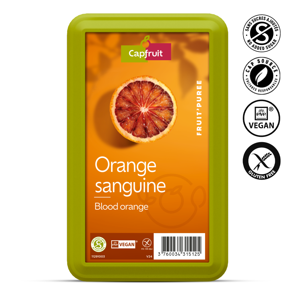 Blood Orange Frozen Fruit Puree No Added Sugar - 1kg Tub