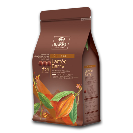 Cacao Barry France,Lactée Barry milk chocolate couverture 5%, 5 Kg Coins, pistoles