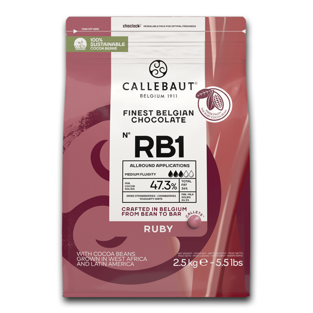  Callebaut Belgium, Ruby Chocolate ,47.3% 2.5kg callets