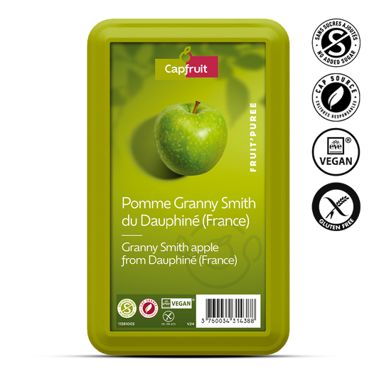 Green Apple Frozen Fruit Puree With 10% Added Sugar - 1kg Tub
