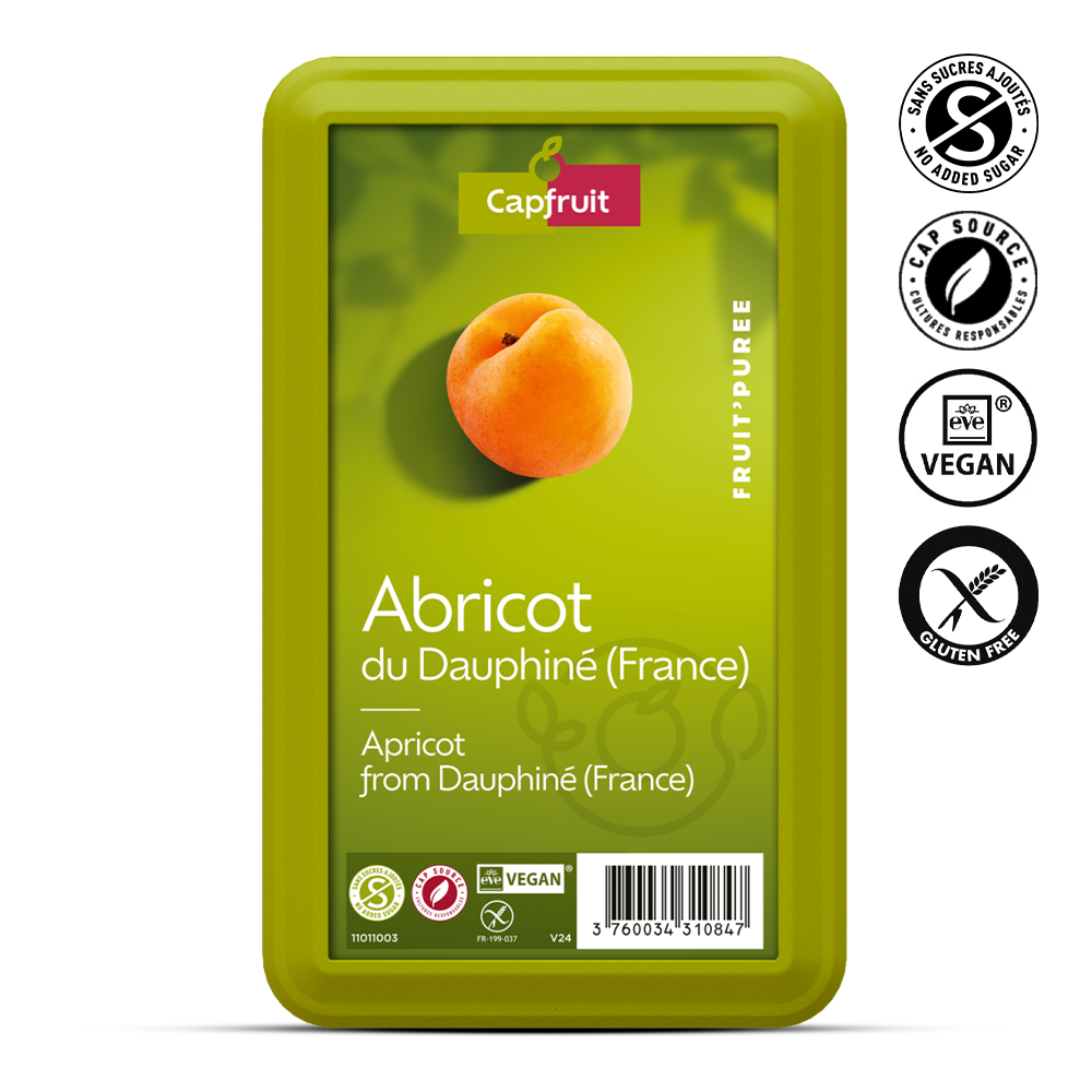 Apricot Frozen Fruit Puree With 10% Added Sugar - 1kg Tub