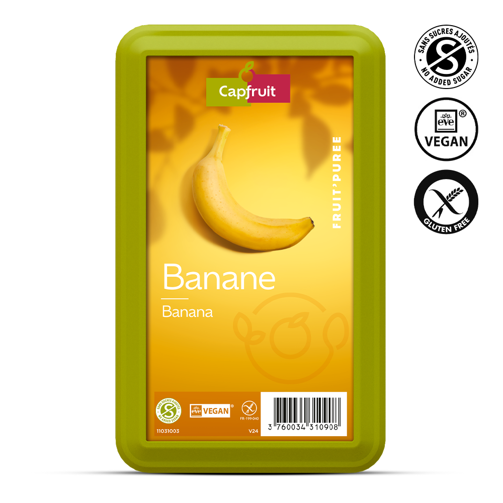 Banana Frozen Fruit Puree No Added Sugar - 1kg Tub