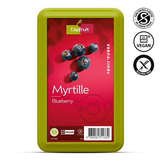 Blueberry Frozen Fruit Puree With 10% Added Sugar - 1kg Tub