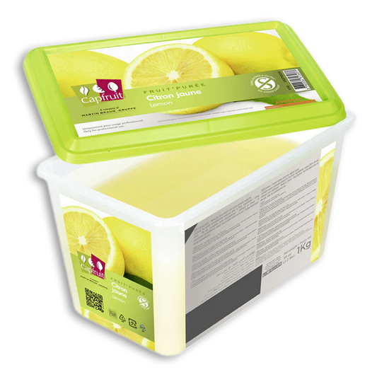 Capfruit(France),Lemon juice and pulp Frozen Fruit Puree No Added Sugar - 1kg Tub