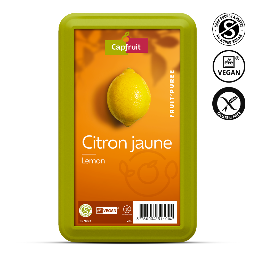 Lemon juice and pulp Frozen Fruit Puree No Added Sugar - 1kg Tub