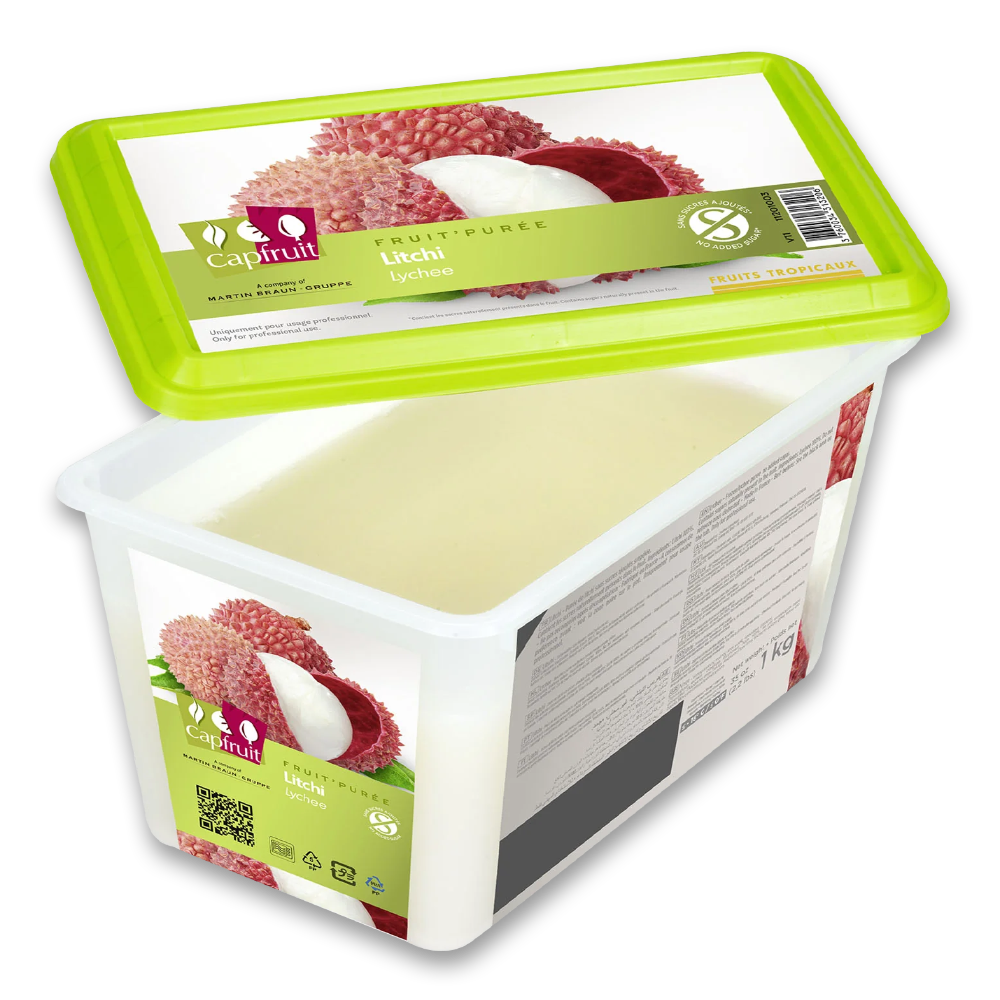 Lychee Frozen Fruit Puree No Added Sugar - 1kg Tub