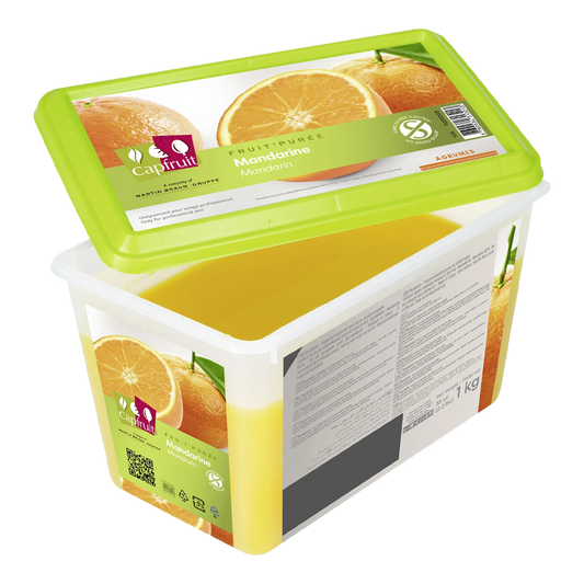 Capfruit(France),Mandarin Frozen Fruit Puree No Added Sugar - 1kg Tub