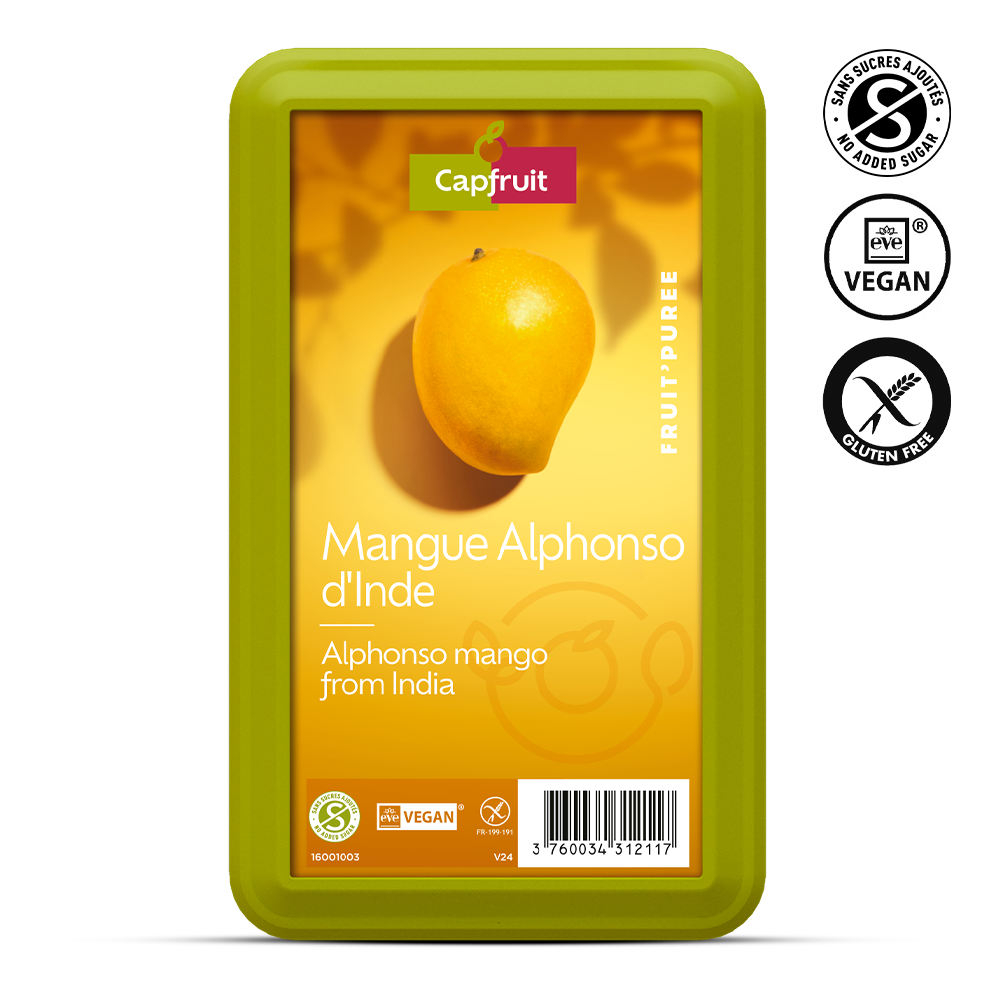 Alphonso Mango Frozen Fruit Puree No Added Sugar - 1kg Tub