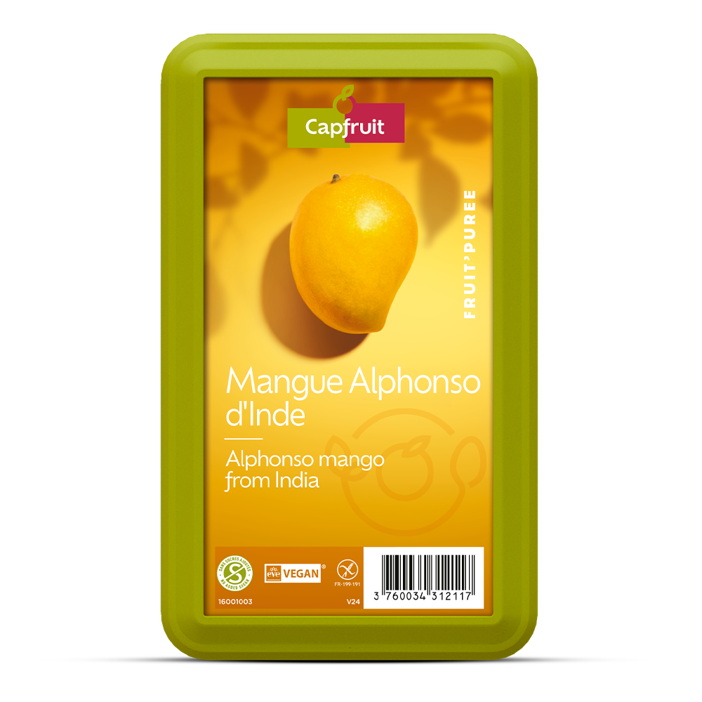 Alphonso Mango Frozen Fruit Puree No Added Sugar - 1kg Tub