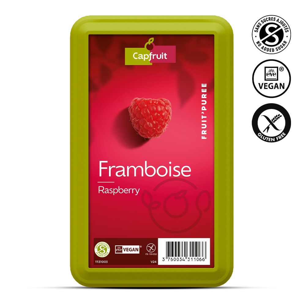 Raspberry Frozen Fruit Puree No Added Sugar - 1kg Tub