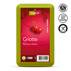 Red Sour Cherry Frozen Fruit Puree With 10% Added Sugar - 1kg Tub
