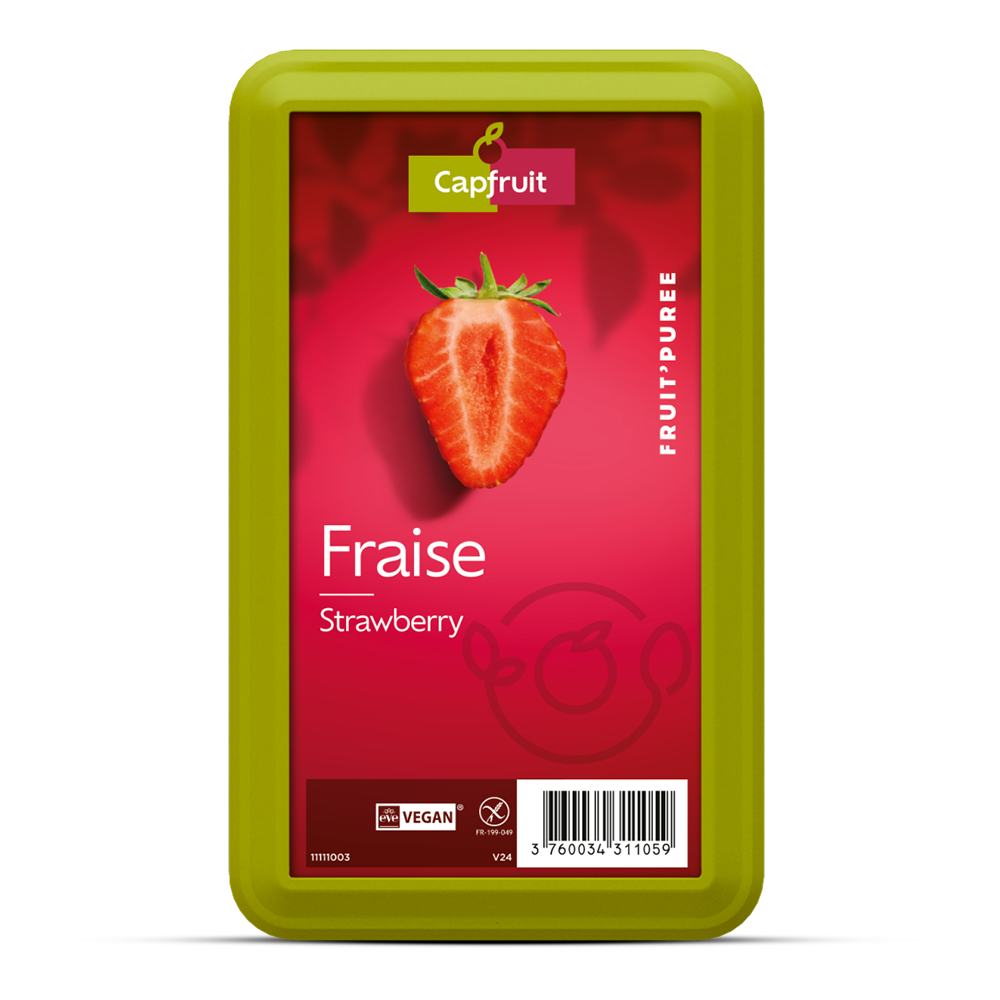Strawberry Frozen Fruit Puree With 10% Added Sugar - 1kg Tub