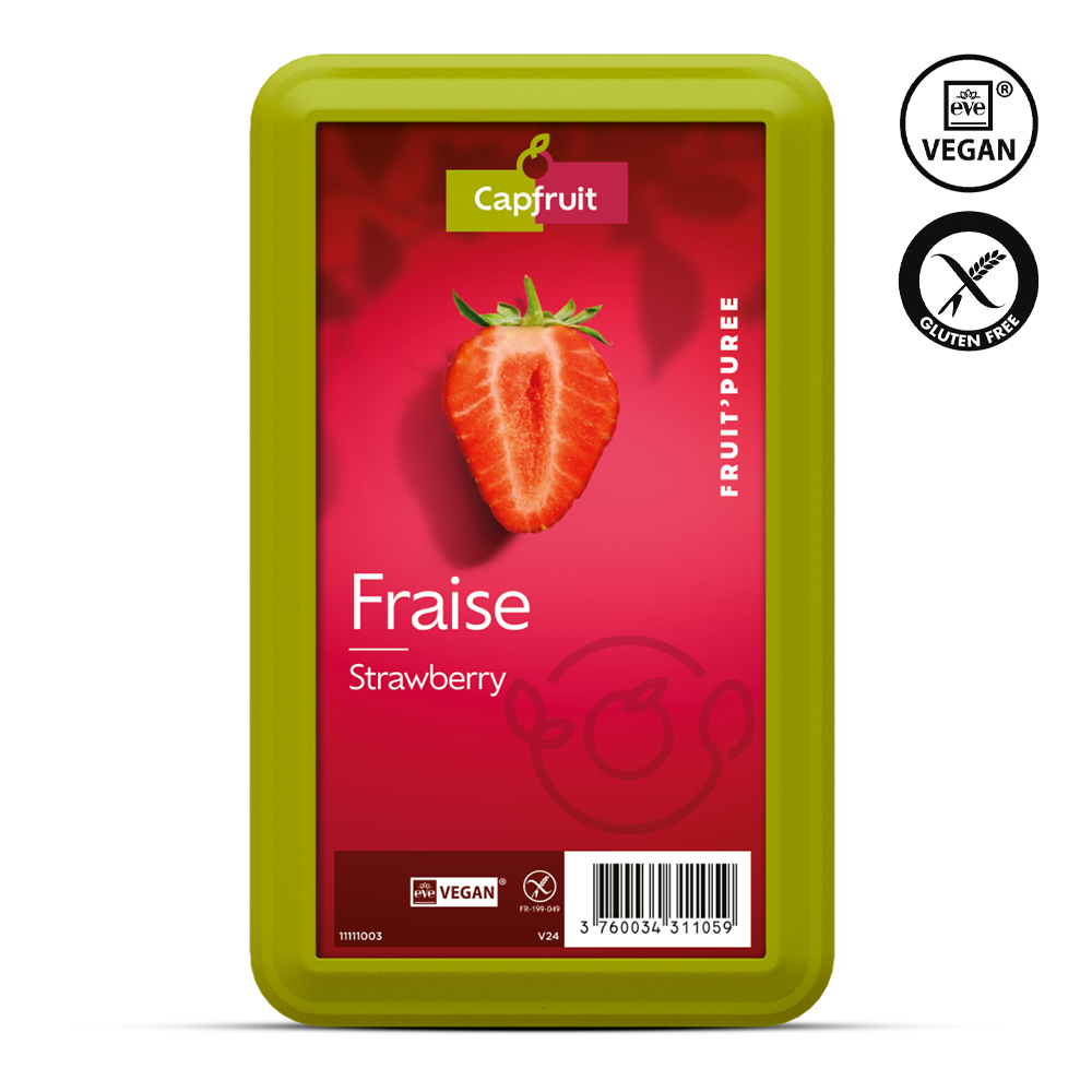 Strawberry Frozen Fruit Puree With 10% Added Sugar - 1kg Tub