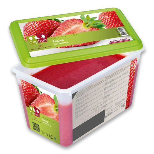 CapFruit(France),Strawberry Frozen Fruit Puree With 10% Added Sugar - 1kg Tub 