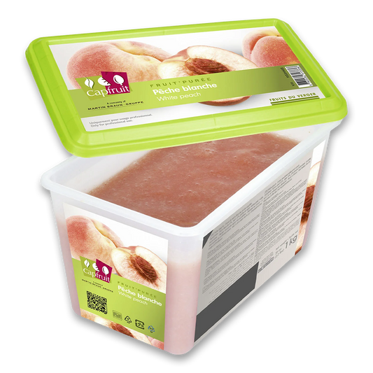 Capfruit(France),White Peach Frozen Fruit Puree With 10% Added Sugar - 1kg Tub