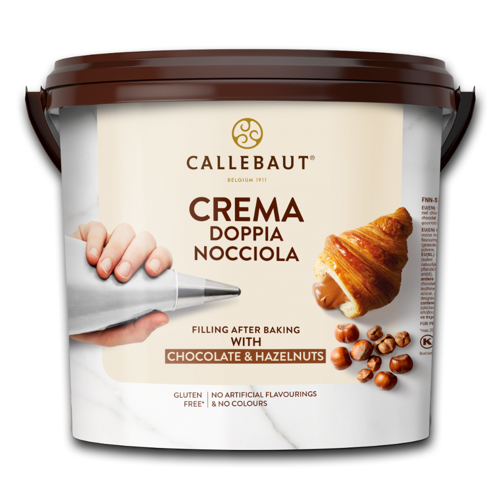 Callebaut Belgium, Crema Doppia Nocciola, Chocolate and Hazelnut Filling 5KG bucket