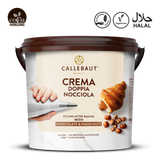 Callebaut Crema Doppia Nocciola chocolate spread packaging on a white background