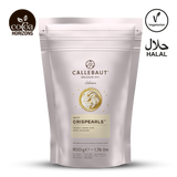 Callebaut WHITE Crispearls packaging with brand logos on a white background